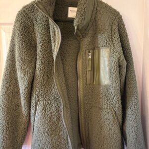 Abercrombie and Fitch Green Zip up Soft Jacket
